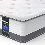 Queen Mattress，Coolvie Queen Size Gel Memory Foam Hybrid Mattress, Individual Pocket Springs with Comfy Foam for Back Pain Relief &amp; Cool Sleep, Bed in a Box, 10 Inch