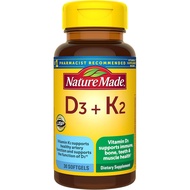 Vitamin D3 K2, 5000 IU (125 mcg) Vitamin D Bone, Teeth, Muscle and Immune, 30 D3 and K2 Softgels, 30