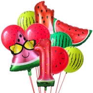 11pcs/set Bubble watermelon number 1 balloon watermelon ice cream popsicle latex balloon birthday pa