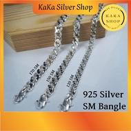 Original 925 Silver SM Bracelet Bangle For Men and Women | Gelang Tangan SM Bangle Lelaki dan Perempuan Perak 925