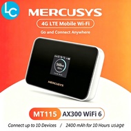 Mercusys MT115 AX300 WiFi 6 4G LTE Mobile Wi-Fi SIM Card Plug and Play Easy App Control (Powered by 
