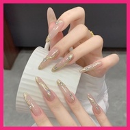 Thai Shop False Nails [DD279]Fashion French Style Flash Drill