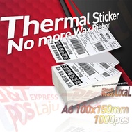 1000pcs A6 DIRECT THERMAL STICKER LABEL 100x150mm STACK FAN FOLD 10x15cm AWB Consignment Note Barcod