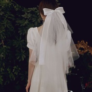 Bridal Veil, Bridal Veil, 2-Layer Bow Hair Veil with Clip 120 No. 7