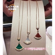 [Domestic Ready Stock] Bvlgari Bvlgari Divas'Dream Pink Opal Edge Diamond Fan Necklace