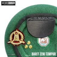 HIJAU Zen beret camel beret/ Green beret/ TNI AD hat/ Combat zeni batalyon beret/ premium wool beret