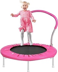 Roinoim 36" Mini Trampoline for Kids with Handle Bar,Portable Round Jumping Cardio Trampoline,Fitness Trampoline Indoor Outdoor Toddler Trampoline