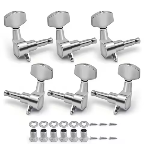 Metal Guitar String Tuning Pegs Totally Closed Machine Head Knob Guitar Tuner 3L3R Configuration Cla
