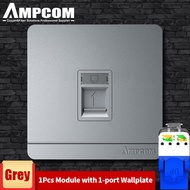 AMPCOM Keystone Jack Gói 86Mm Tấm Mặt Với CAT5E 1Gbps UTP Keystone Jack Không Có Cú Đấm Xuống Công C