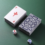 144pcs Mahjong Travel Set Waterproof Thickened Mahjong Playing Cards Handheld Poker Creative Travel Game greiwesg