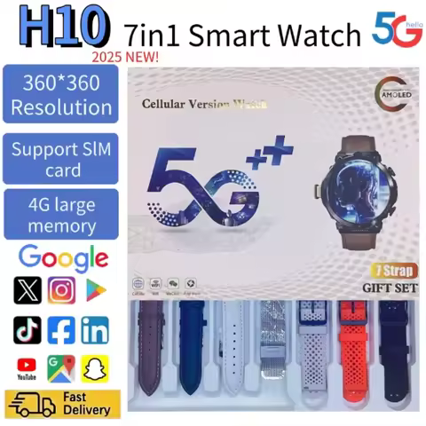 4G SIM card call Android Smartwatch H10 WiFi GPS NFC Dual HD cameras App download Bluetooth Smart Wa