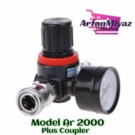 Air Regulator Kompresor Plus Coupler / Manometer / Pengatur Tekanan Udara Model AR2000