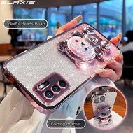 ELAXIS for OPPO Reno 6Z 5G Phone Case Relieve Stress Colorful Bead Bears Folding Stand Cover Gradual