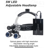 Hot Sale 2.5 Times 3.5 Times Head-Mounted Binocular Magnifying Glass with 5W Concentrating LED Light