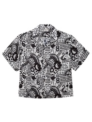 KLOSET Symbolic Print Shirt (PF23-TM002) เสื้อเชิ้ตแขนสั้น ผ้าพิมพ์ลาย
