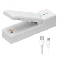 白色 USB充電 封口器 家用迷你零食封口機 手壓式熱封機 封口夾密封機