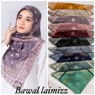 TUDUNG BAWAL SATIN CORAK LAIMIZZ BIDANG 45
