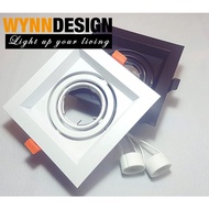 Wynn Design Eyeball Casing ONLY GU10 Single Holder Designer Black/White Square Shape Lampu Eyeball(EB-1H/GU10-SQ-BK/WH)