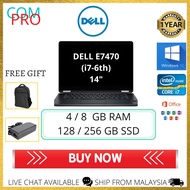 [COMPRO] DELL Latitude E7470 / 14" / i7-6th /Win10Pro Refurbished Laptop Second Hand Laptop (Grade A