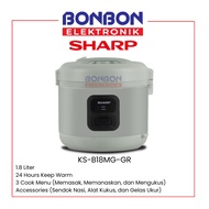 SHARP Rice Cooker 1.8L KS-B18MG-GR / KSB18MGGR / KS-B18MG - 3 In 1 - 400W - 1.8 Liter