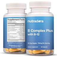 Nutradora Vitamin B Complex with Vitamin C - B Complex Vitamins for Men and Women, 11-in-1 B-Complex