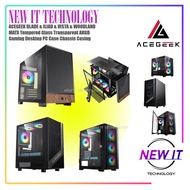 ACEGEEK BLADE & ILIAD & VISTA & WOODLAND MATX Tempered Glass Transparent ARGB Gaming Desktop PC Case