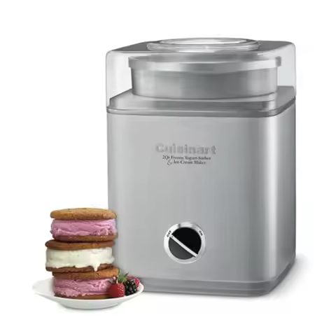 2-Quart Ice Cream Maker Machine for Ice Cream Sorbet Frozen Yogurt Fully Automatic Double-Insulated 