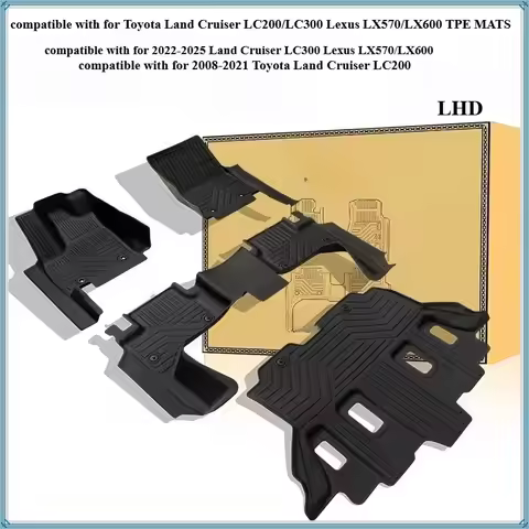 TPE Floor Mats For Land Cruiser LC200/LC300 Lexus LX570/LX600 LHD ICEV Full Coverage Waterproof Surr