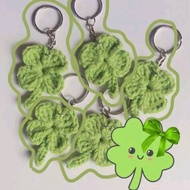 Clover Leaf Crochet - Lucky four Leaf Keychain // 4-Leaf Clover - Queen of Tears Keychain