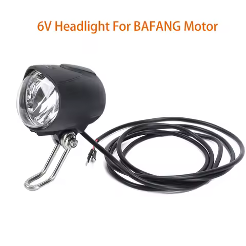 Electric Bicycle LED 6V Headlight, Waterproof Flashlight, EBike Light for BAFANG Mid Drive Motor