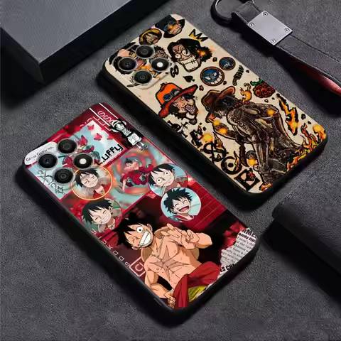 One Piece Luffy Logo Black Soft Phone Cover Case for Honor Magic5 Lite X8 X8b X6a X8c X6 X7c 70 X9b 