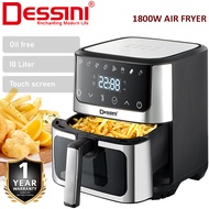 DESSINI ITALY 10L Electric Air Fryer Convection Oven Toaster Timer Oil Free Roaster Breakfast Machin