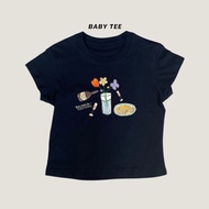 BABY TEE Comfortable Fabric Breakfast Print
