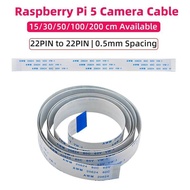 Raspberry Pi 5 Camera Cable 22 Pin to 22 Pin 0.5mm Spacing Flexible Flat Cable Optional 15/30/50/100