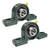 2 Pack UCP204-12 Pillow Block Mounted Ball Bearing - 3/4 Inch Bore - Solid Cast Iron Base - Self Ali