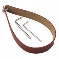 Stainless Steel Hardware Folding Bike Pull Strap Lightweight Leather Bike Strap Easy for Cyclists, C