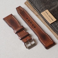 JAYA LEATHER Premium Quality Genuine LEATHER Watch Strap Size 16,18,20,22,24,26,28,30 mm.JK.Pilot Br