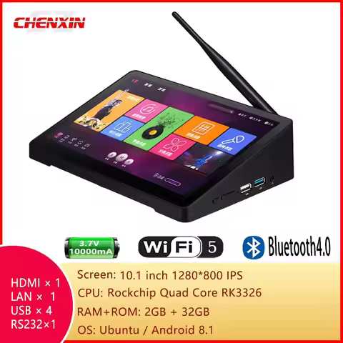 10.1inch 1280*800 X10RK Mini PC PIPO H10A Android 8.1 Ubuntu Linux 2G 32G RK3326 BT4.0 WIFI5 RJ45 RS