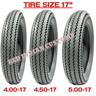 TIRE SIZE 17 INCH MOTORCYCLE CLASSIC SAWTOOTH TUBLESS TIRES - SIZES 4.00 4.50 5.00 INCH OR  100 120 130 MM WIDTH