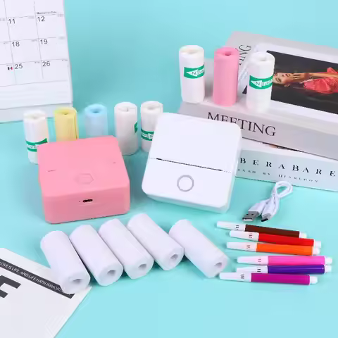 New Inkless Thermal Printer Pocket Bluetooth Printer Mini Sticker Printer For Halloween Christmas Gi