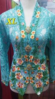 Kebaya Nyonya Lace Sulam Full Glitters/Authentic Kebaya Baba Nyonya Lace with BUTTONS(Free Lace Inne