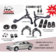 TAKURI HONDA ACCORD SDA 2003-2007 FRONT LOWER ARM STABILIZER LINK ABSORBER MOUNTING SUSPENSION ARM COMBO SET