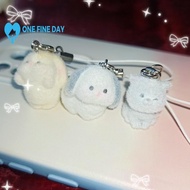 Cute Cartoon Animal Keychains Resin Flocking Three Keychain Dimensional Pendant A4k5