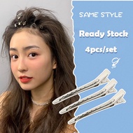 【QiaoZhi】Korean Fashion Girls Seamless Hairpin Silver Duckbill Clip Stereotyped Hairpin