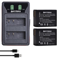Batmax 2pcs DMW-BLE9 DMW-BLG10 Battery + LED Built-in USB Dual Charger for Panasonic DMW-BLG10E; Lum