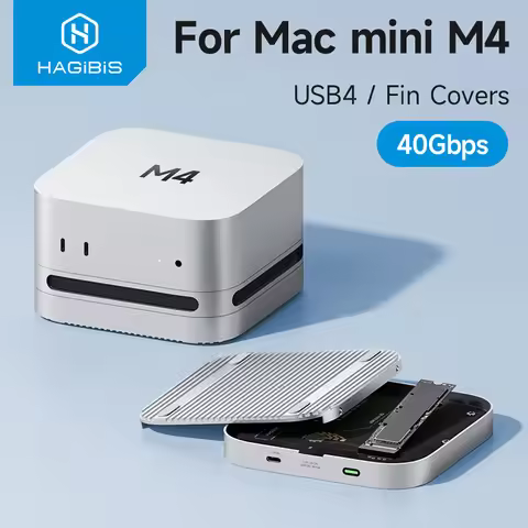 Hagibis USB4 Hard Drive Enclosure 40Gbps M.2 NVMe SSD Case for Mac mini M4/M4 Pro Compatible with Th
