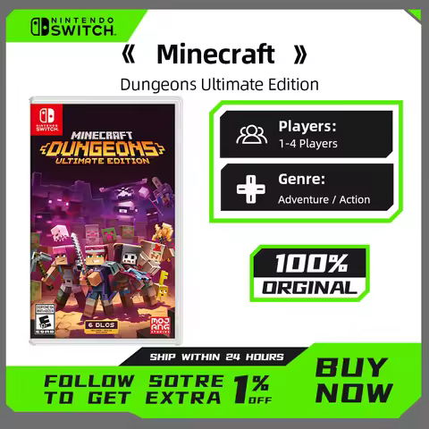 Nintendo Switch Game Deals - Minecraft Dungeons Ultimate Edition - Games Physical Cartridge Support 