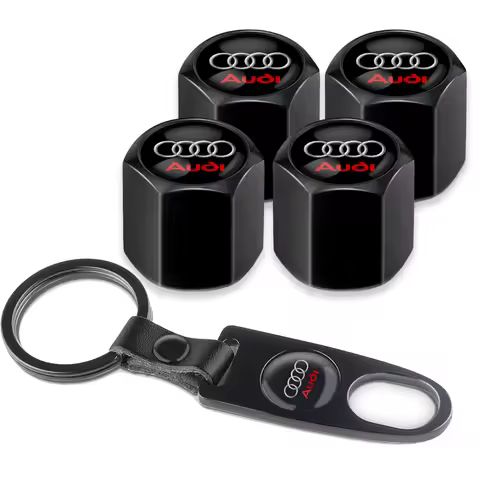 3D Metal 1Set Car Wheel Tire Valve Stem Caps Tyre Valve Stem Covers For Audi Sline TT A1 A2 A3 A4 A5