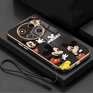 Honor X9c 5G HonorX9d X9c 5G Anime Mickey Mouse Luxury Plated Square Soft Casing Phone Case Full Cam