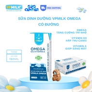 [Thùng 48 hộp 180ml] Sữa dinh dưỡng VPMilk Omega có đường Sữa Omega hỗ trợ sáng mắt chắc xương tăng 